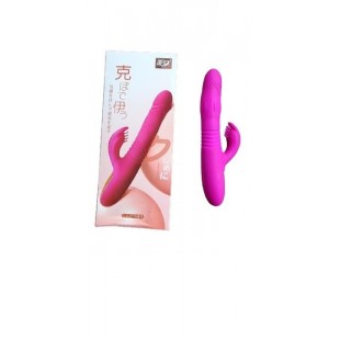 Vibrador com estimulador de Clitoris e Movimento Vai e Vem 