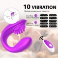 Vibrador de Casal com Estimulador de Clitóris 10 Modos 